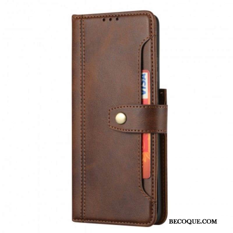 Kotelot Samsung Galaxy S21 Ultra 5G Edessä Korttipidike Ja Hihna