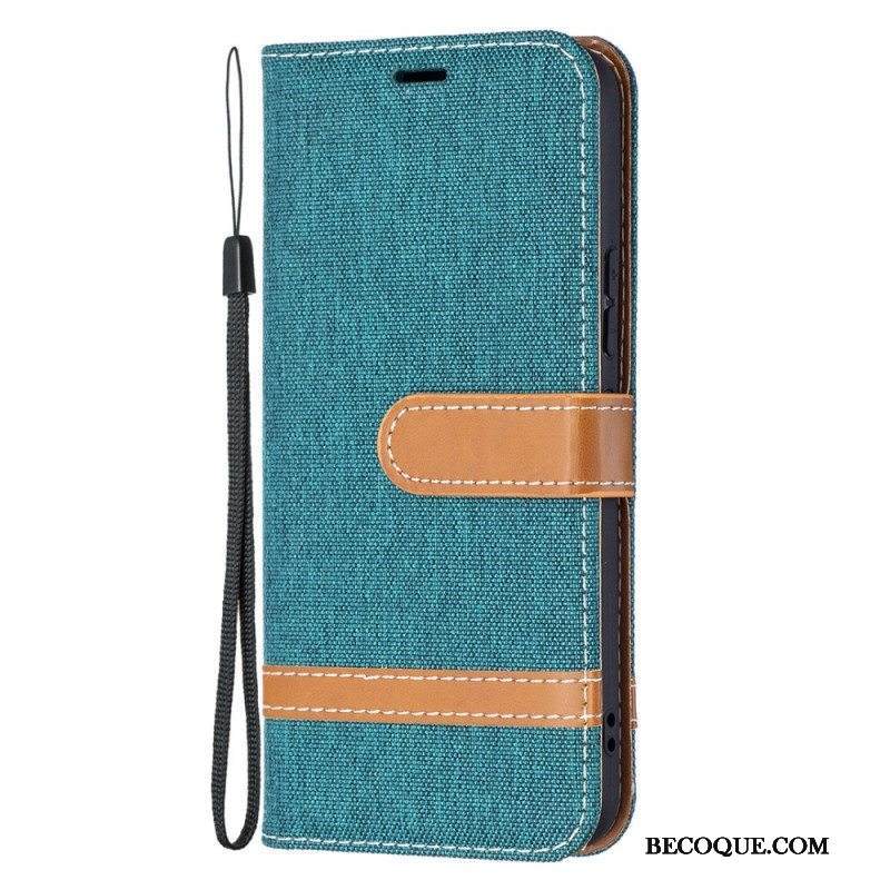 Kotelot Samsung Galaxy S22 5G Suojaketju Kuori Kangas- Ja Nahkaefektihihna