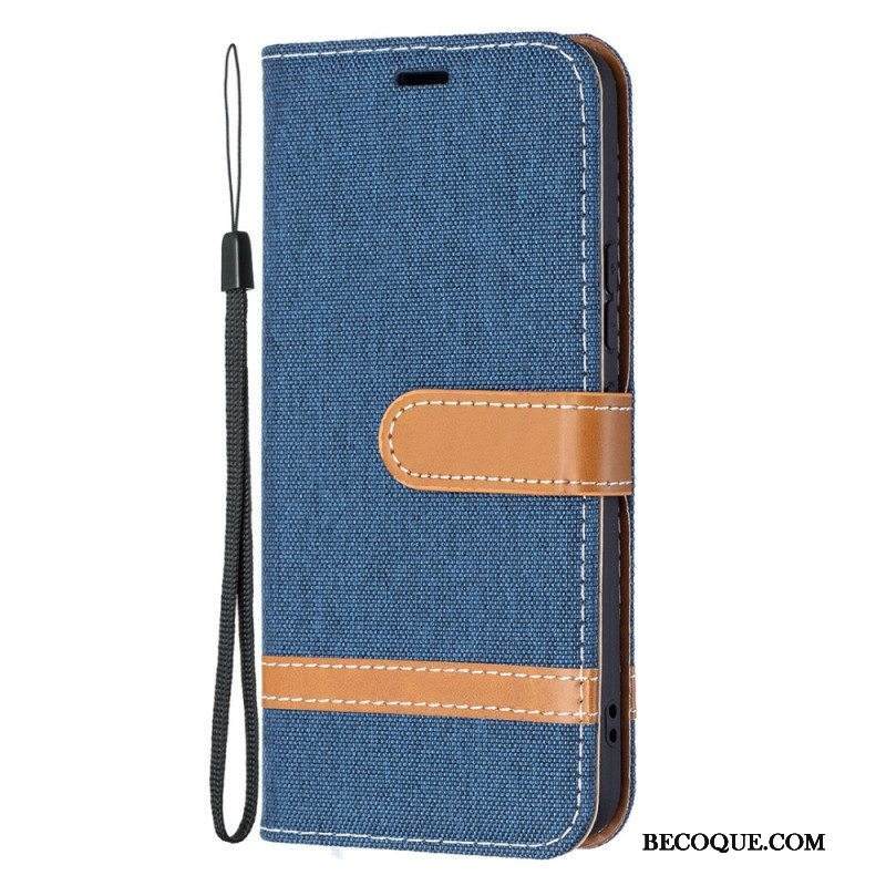 Kotelot Samsung Galaxy S22 5G Suojaketju Kuori Kangas- Ja Nahkaefektihihna