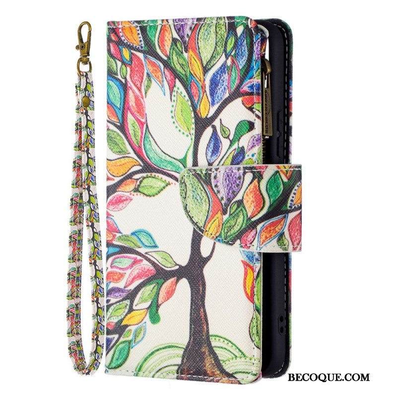 Kotelot Samsung Galaxy S22 5G Vetoketjullinen Puutasku