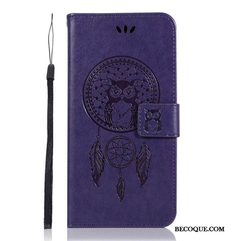 Kotelot Samsung Galaxy S22 Plus 5G Nahkaefekti Dreamcatcher Owl