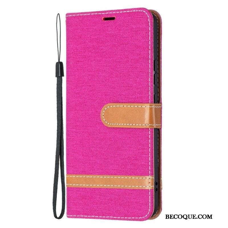 Kotelot Samsung Galaxy S22 Plus 5G Suojaketju Kuori Kangas- Ja Nahkaefektihihna