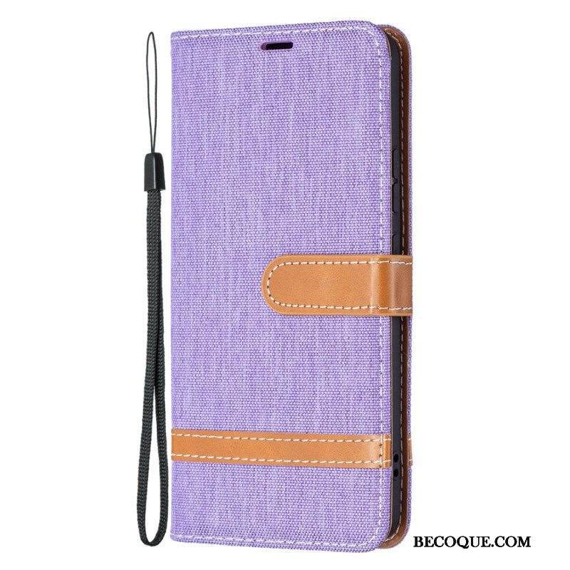 Kotelot Samsung Galaxy S22 Plus 5G Suojaketju Kuori Kangas- Ja Nahkaefektihihna