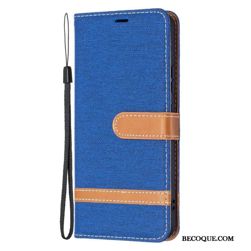 Kotelot Samsung Galaxy S22 Plus 5G Suojaketju Kuori Kangas- Ja Nahkaefektihihna