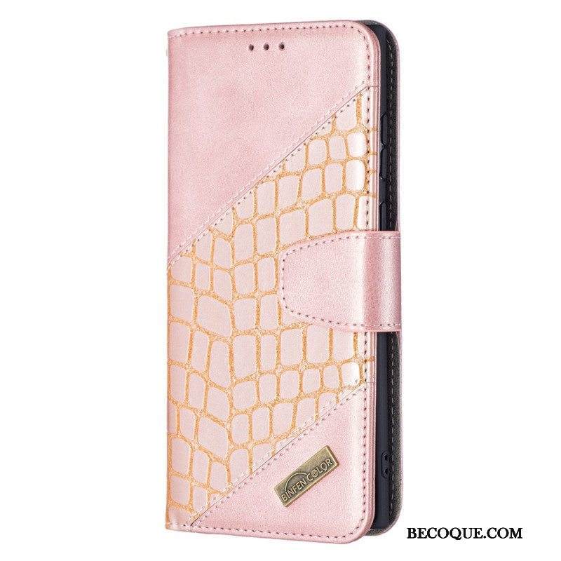 Kotelot Samsung Galaxy S22 Ultra 5G Klassinen Krokotiilin Ihoefekti