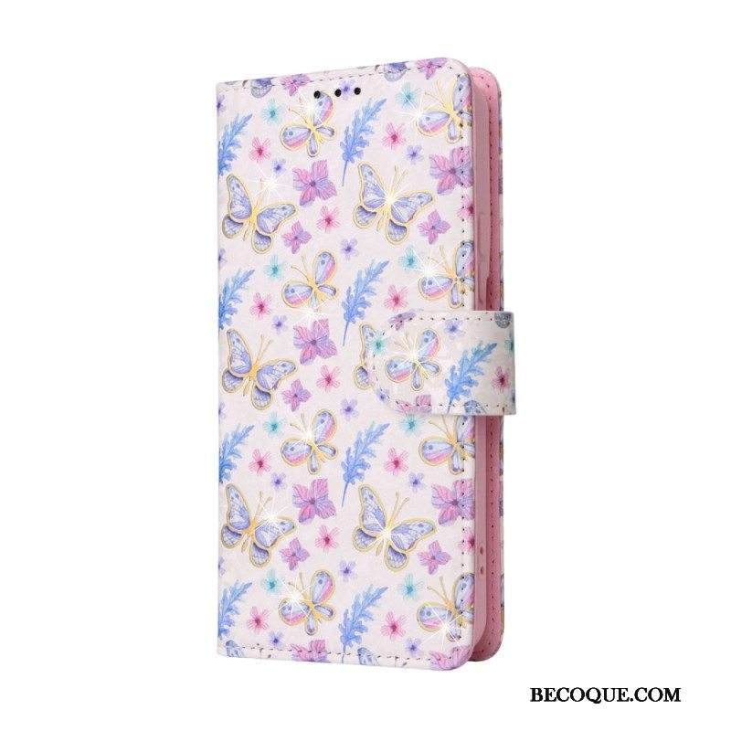 Kotelot Samsung Galaxy S23 5G Rfid-kukat Kaulanauhalla