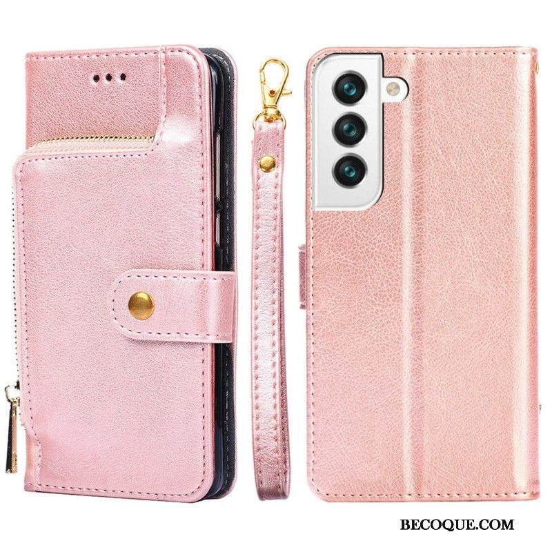 Kotelot Samsung Galaxy S23 Plus 5G Edessä Kolikkolaukku Ja Kaulanauha