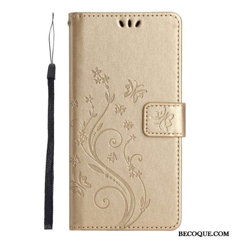 Kotelot Samsung Galaxy S23 Plus 5G Suojaketju Kuori Strappy Kukka