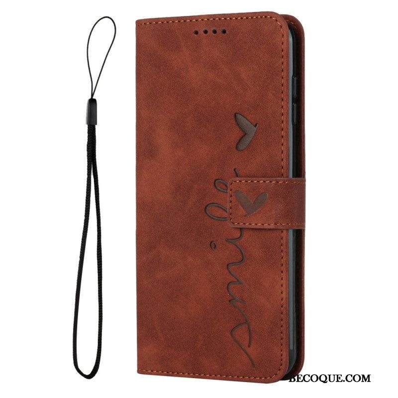 Kotelot Samsung Galaxy S23 Ultra 5G Hymyile Lanyardin Kanssa