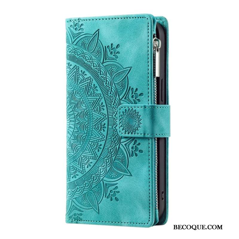 Kotelot Samsung Galaxy S25 5g Mandala-mokkanahkaefektilompakko