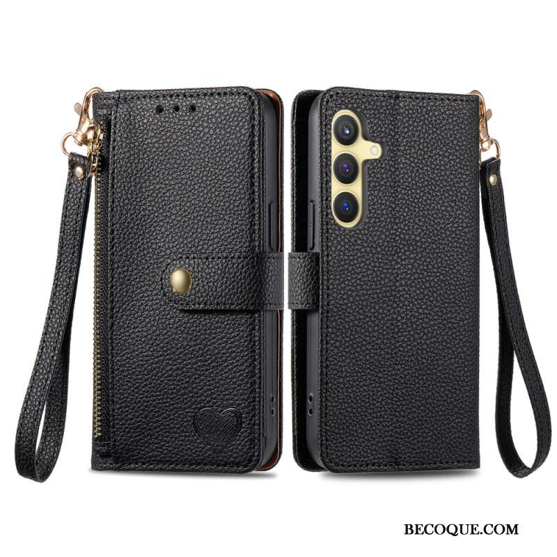 Kotelot Samsung Galaxy S25 Plus 5g Nahkalompakko Jossa Rfid-suojattu Vetoketjutasku Suojakuori