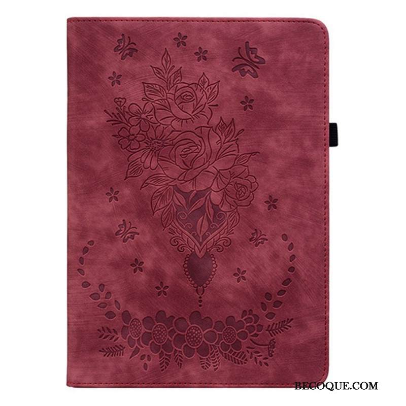 Kotelot Samsung Galaxy Tab S11 Mokkanahkaefekti Kukkakuvio