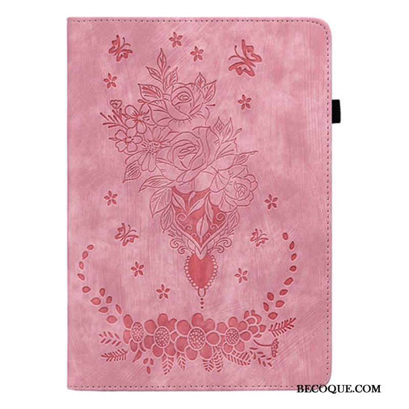 Kotelot Samsung Galaxy Tab S11 Mokkanahkaefekti Kukkakuvio