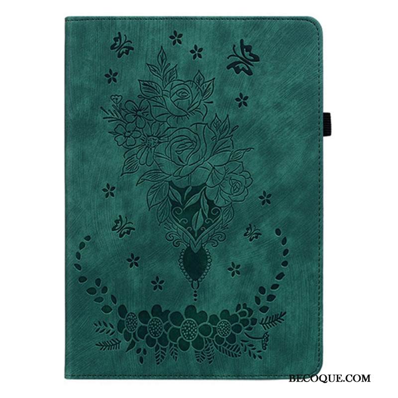 Kotelot Samsung Galaxy Tab S11 Mokkanahkaefekti Kukkakuvio