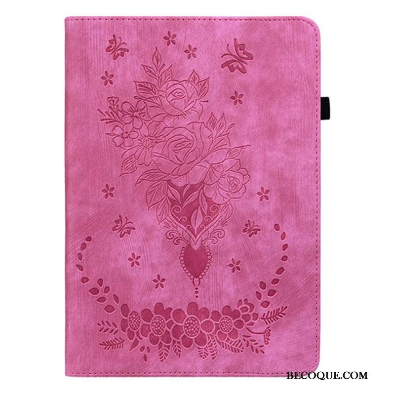 Kotelot Samsung Galaxy Tab S11 Mokkanahkaefekti Kukkakuvio