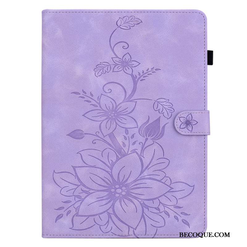 Kotelot Samsung Galaxy Tab S11 Mokkanahkaefekti Kukkakuvio Suojakuori