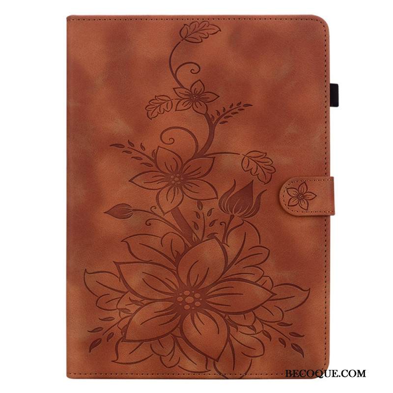 Kotelot Samsung Galaxy Tab S11 Mokkanahkaefekti Kukkakuvio Suojakuori