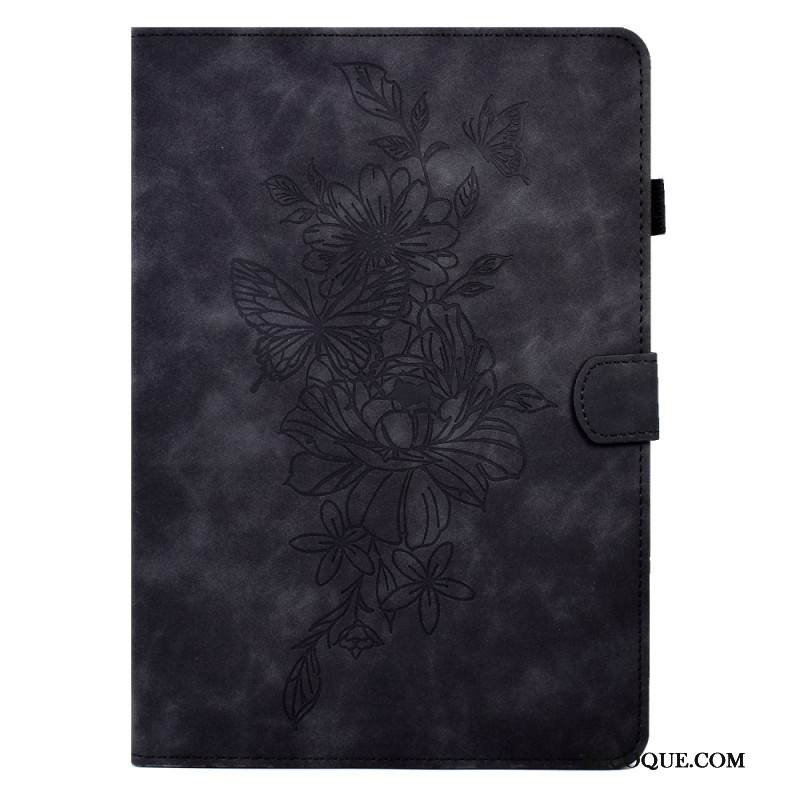 Kotelot Samsung Galaxy Tab S11 Mokkanahkainen Kukka- Ja Perhoskuvio