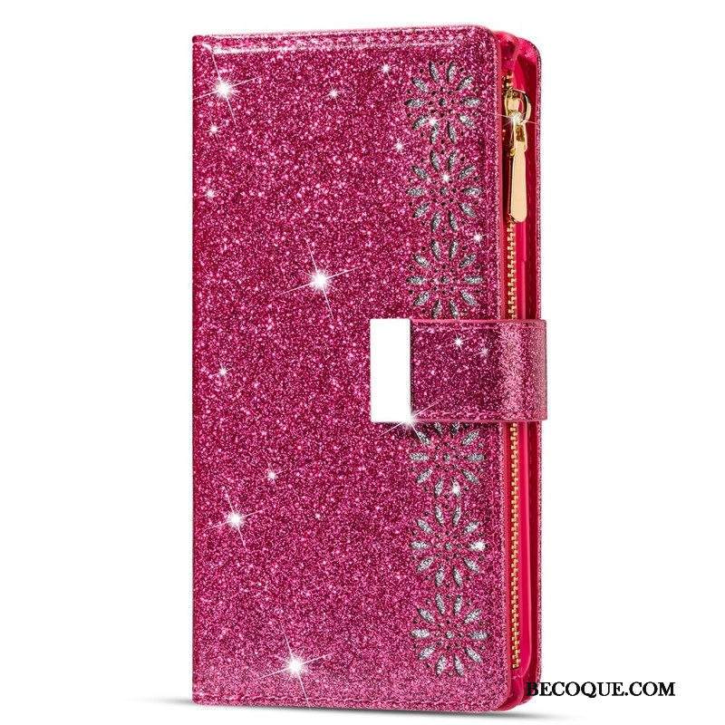 Kotelot Samsung Galaxy Z Fold 3 5G Lompakkokotelo Paljetteja Vetoketjullinen Lompakko