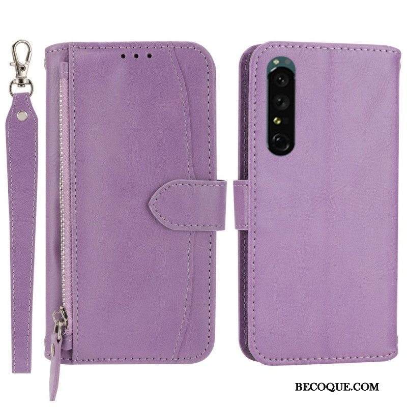 Kotelot Sony Xperia 1 IV Lompakkokotelo Lompakko Kaulanauhalla Ja Olkahihnalla