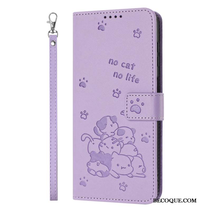 Kotelot Sony Xperia 1 Vii Sarjakuvakissat Hihnoilla Suojakuori