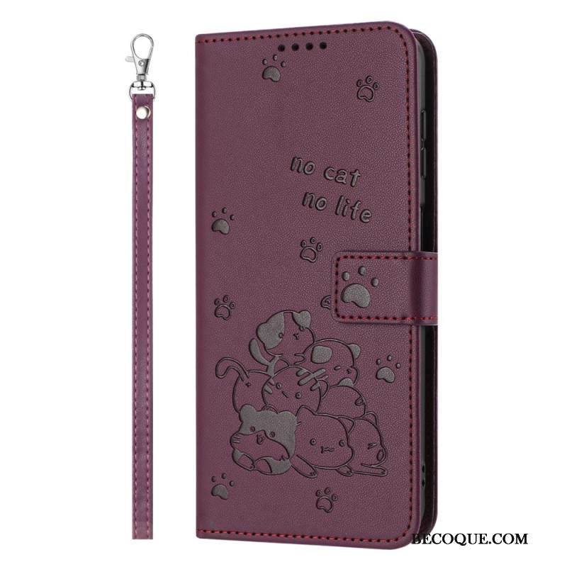 Kotelot Sony Xperia 1 Vii Sarjakuvakissat Hihnoilla Suojakuori