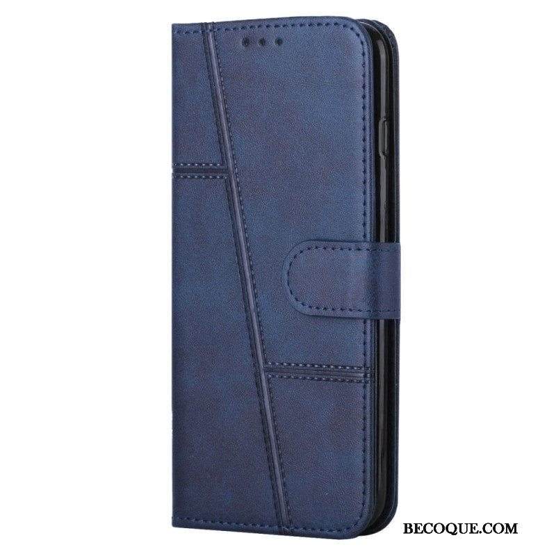 Kotelot Sony Xperia 10 IV Geometrinen Nahkatyyli Hihnalla