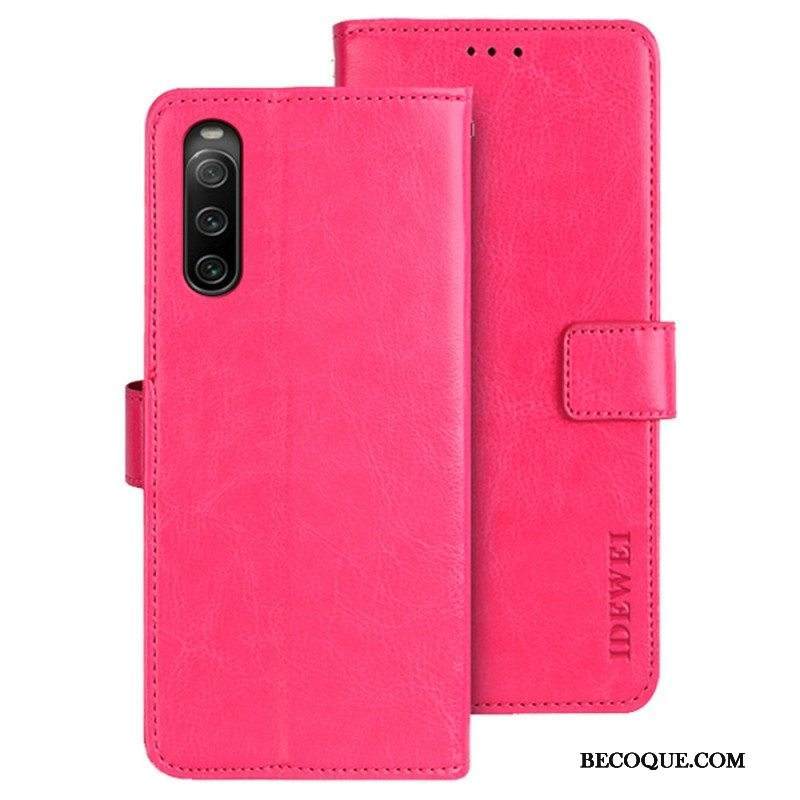 Kotelot Sony Xperia 10 IV Nahkajäljitelmä Idewei