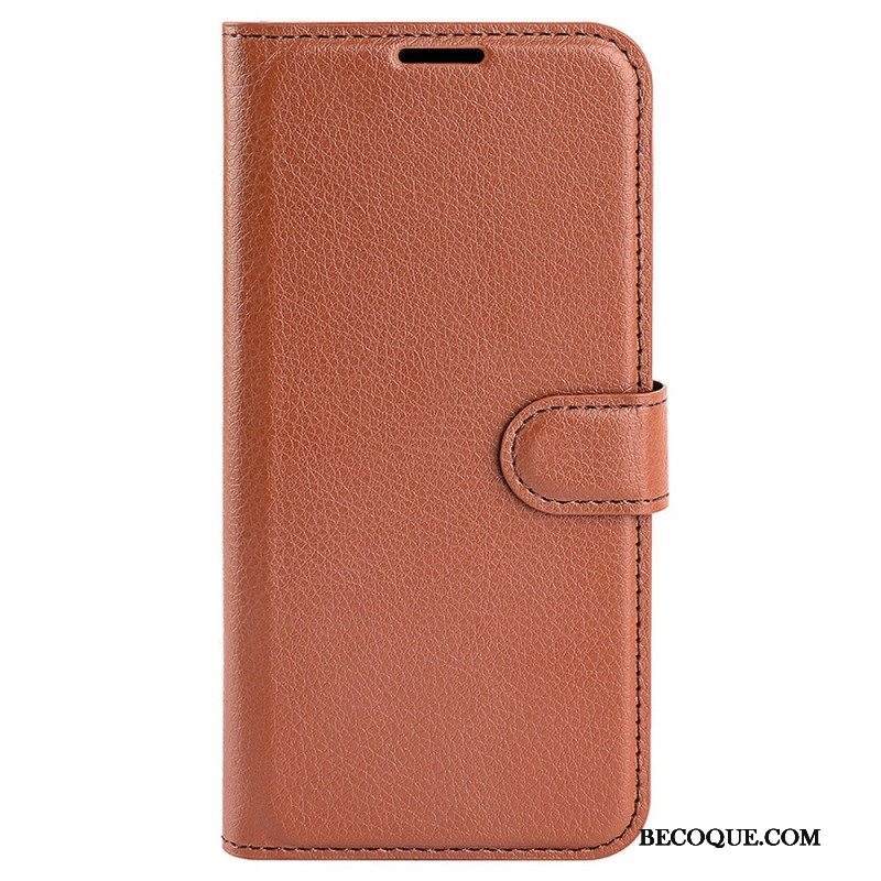 Kotelot Sony Xperia 5 IV Klassinen Litsi Tekonahka