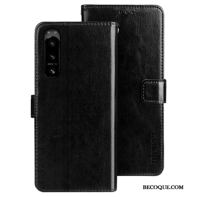 Kotelot Sony Xperia 5 IV Nahkajäljitelmä Idewei