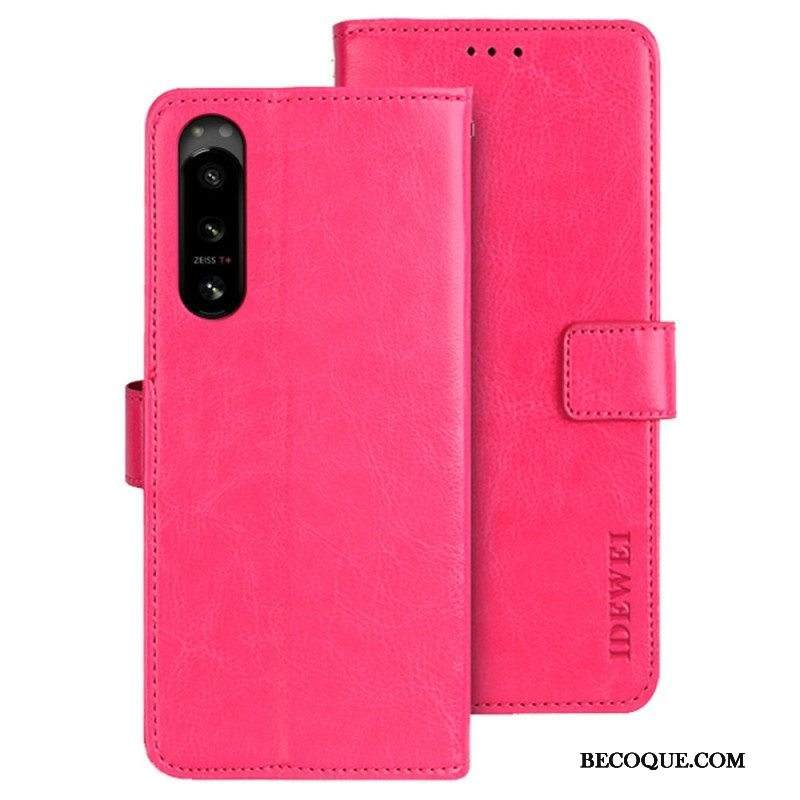 Kotelot Sony Xperia 5 IV Nahkajäljitelmä Idewei