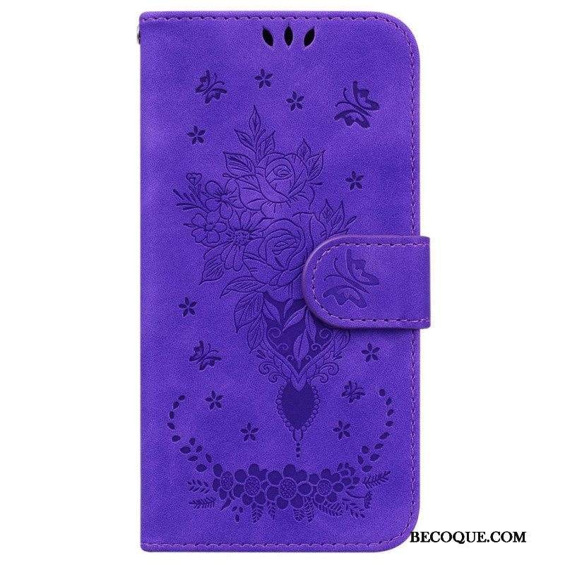 Kotelot Xiaomi 12 / 12X Suojaketju Kuori Strappy Ruusut Ja Perhoset