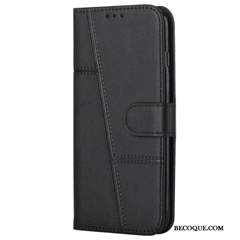 Kotelot Xiaomi 12 Lite Suojaketju Kuori Strappy Geometric Leather Style