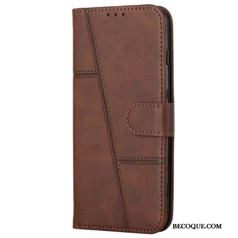 Kotelot Xiaomi 12 Lite Suojaketju Kuori Strappy Geometric Leather Style