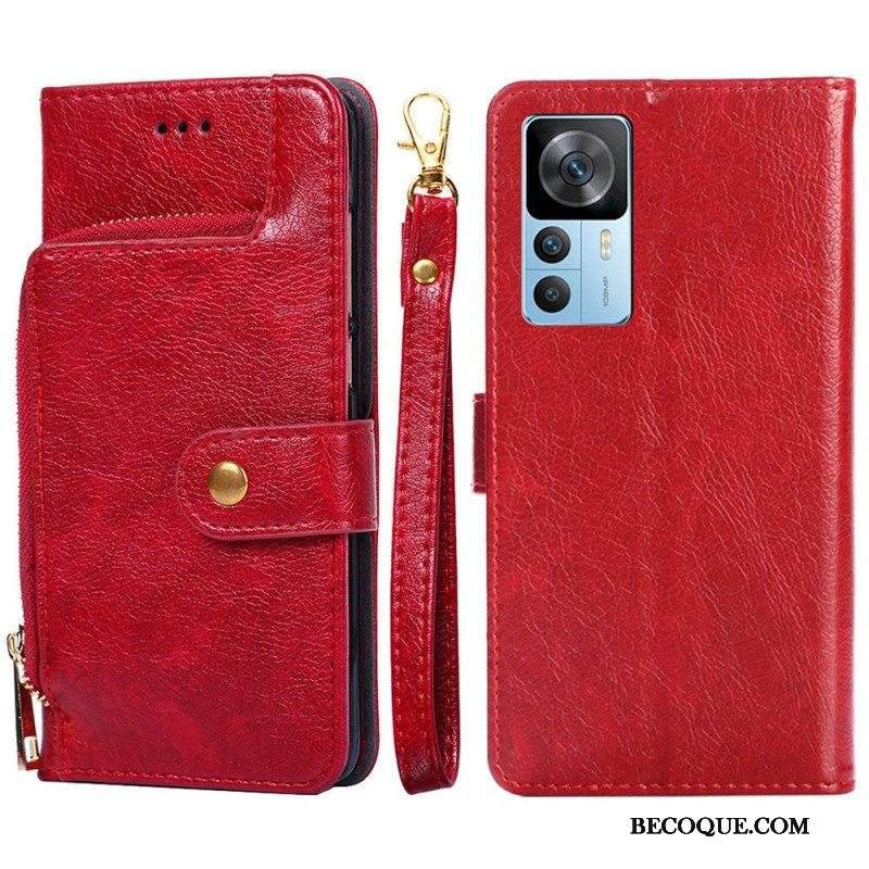 Kotelot Xiaomi 12T / 12T Pro Edessä Kolikkolaukku Ja Kaulanauha