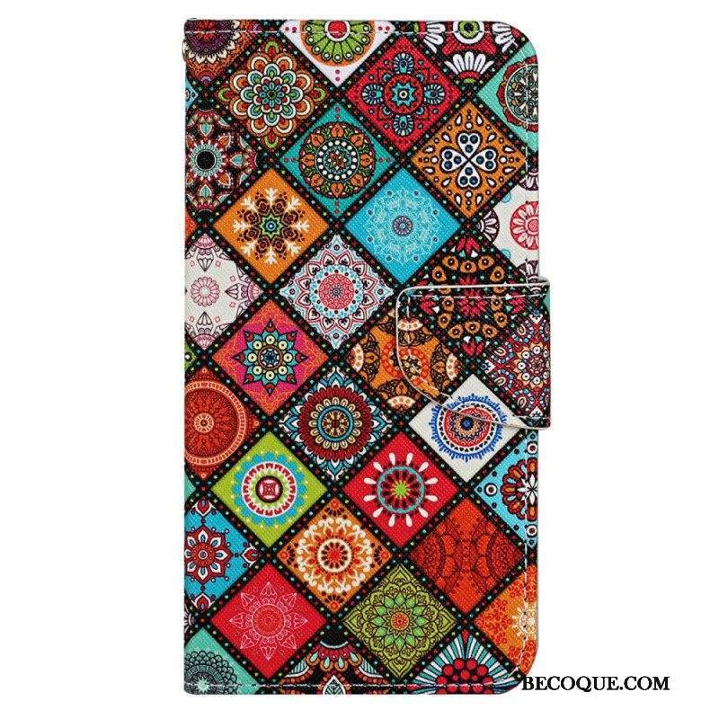 Kotelot Xiaomi 12T / 12T Pro Patchwork Kaulanauhalla