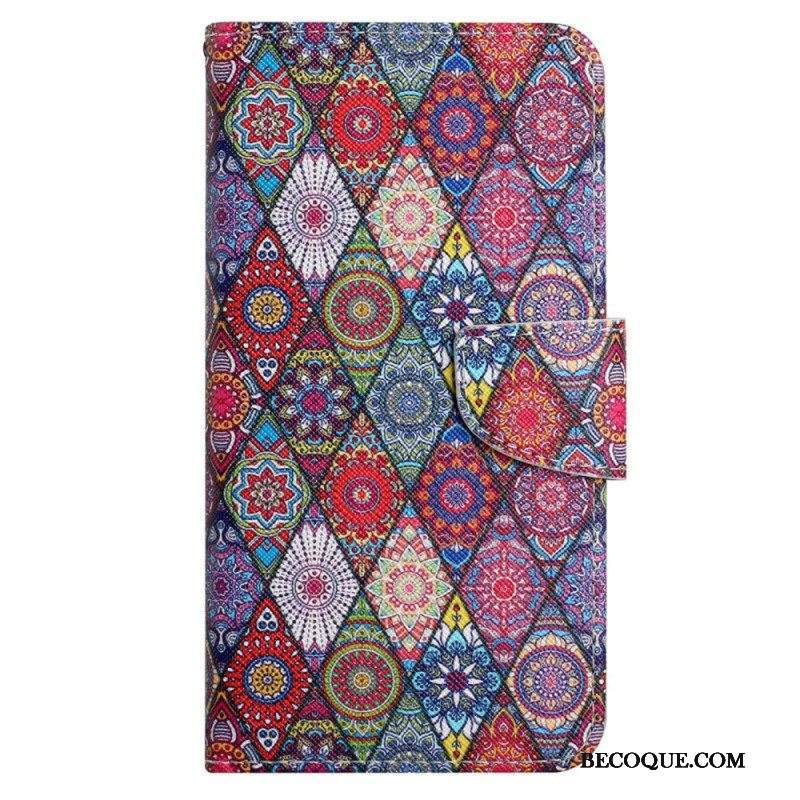 Kotelot Xiaomi 12T / 12T Pro Patchwork Kaulanauhalla