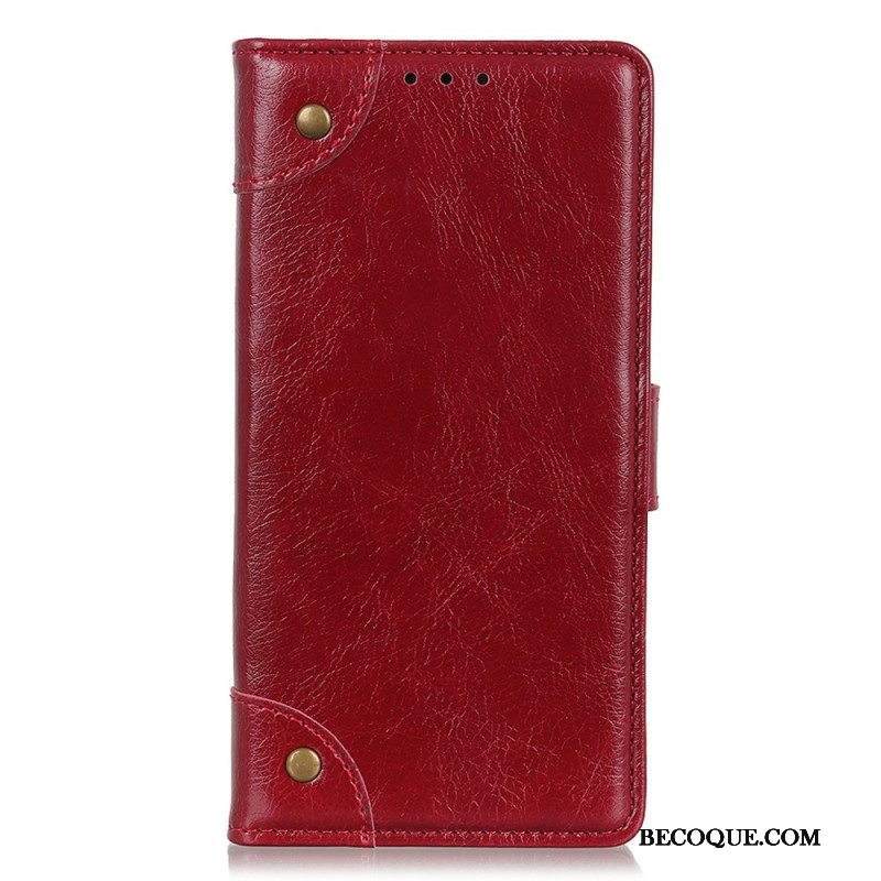 Kotelot Xiaomi 13 Pro Tyylikkäät Nappan Nahkaiset Vintage-niitit