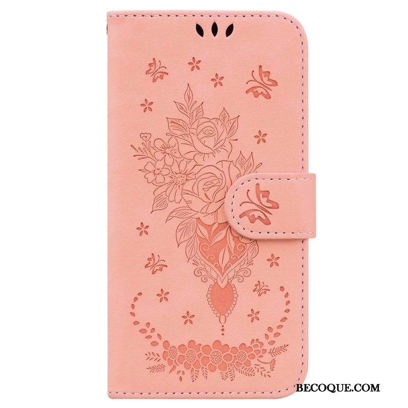 Kotelot Xiaomi 13 Suojaketju Kuori Strappy Ruusut Ja Perhoset