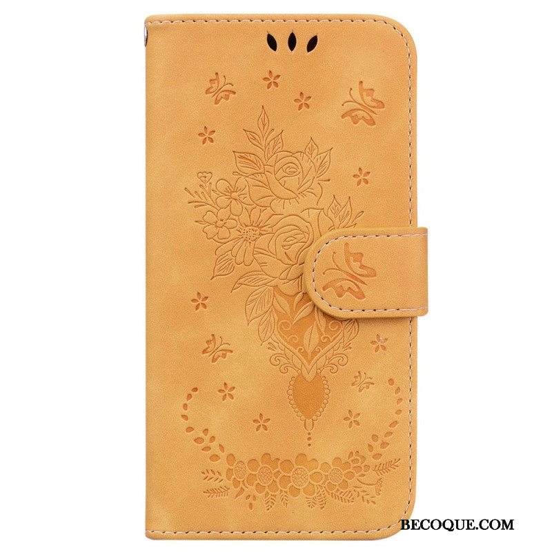 Kotelot Xiaomi 13 Suojaketju Kuori Strappy Ruusut Ja Perhoset