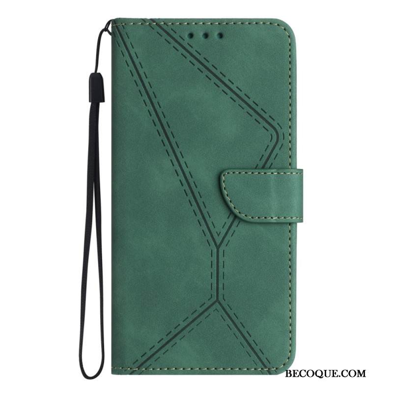 Kotelot Xiaomi 15 Mokkanahkakuvio Viivoilla Ja Raidoilla