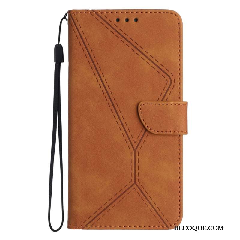 Kotelot Xiaomi 15 Mokkanahkakuvio Viivoilla Ja Raidoilla