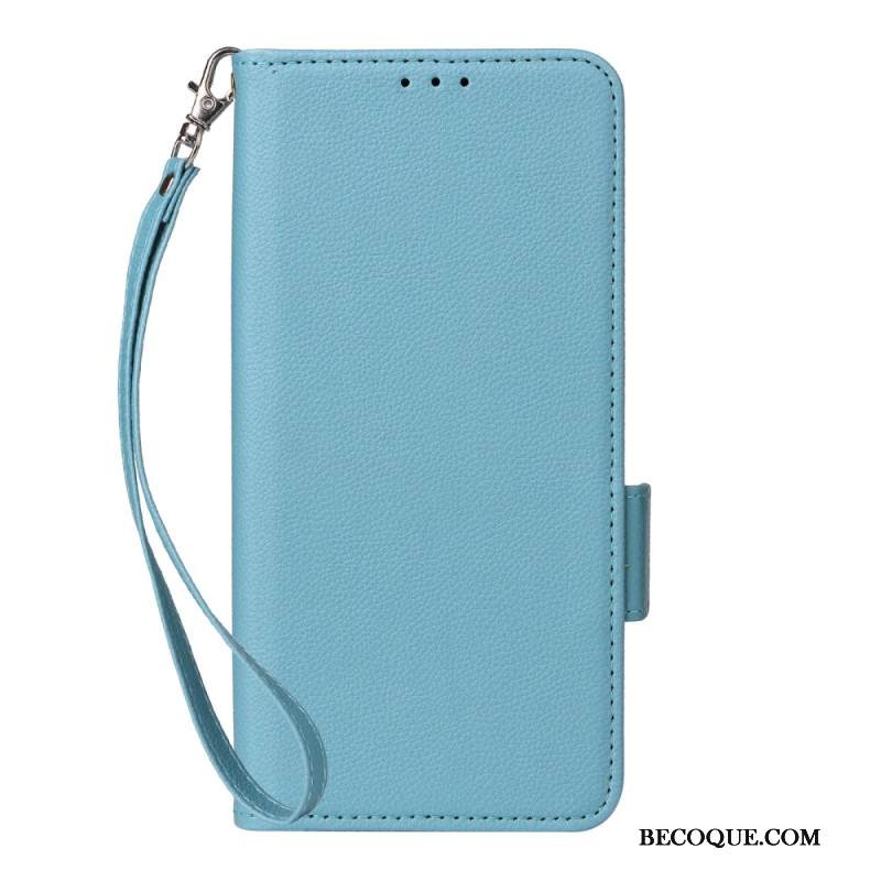 Kotelot Xiaomi 15 Pro Litsikuvioinen Tekonahka Hihnalla