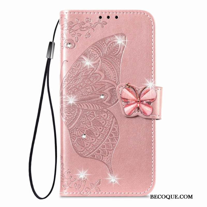 Kotelot Xiaomi 17 3d-perhos- Ja Strassikoristeinen