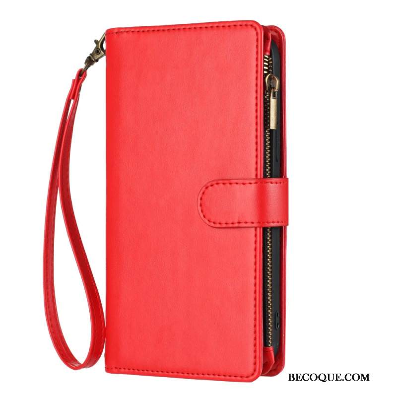 Kotelot Xiaomi 17 Pro Lompakko Vetoketjulla Ja Hihnalla