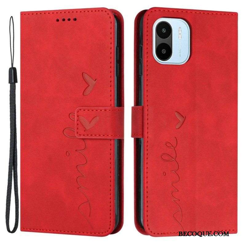 Kotelot Xiaomi Redmi A1 Hymyile Lanyardin Kanssa