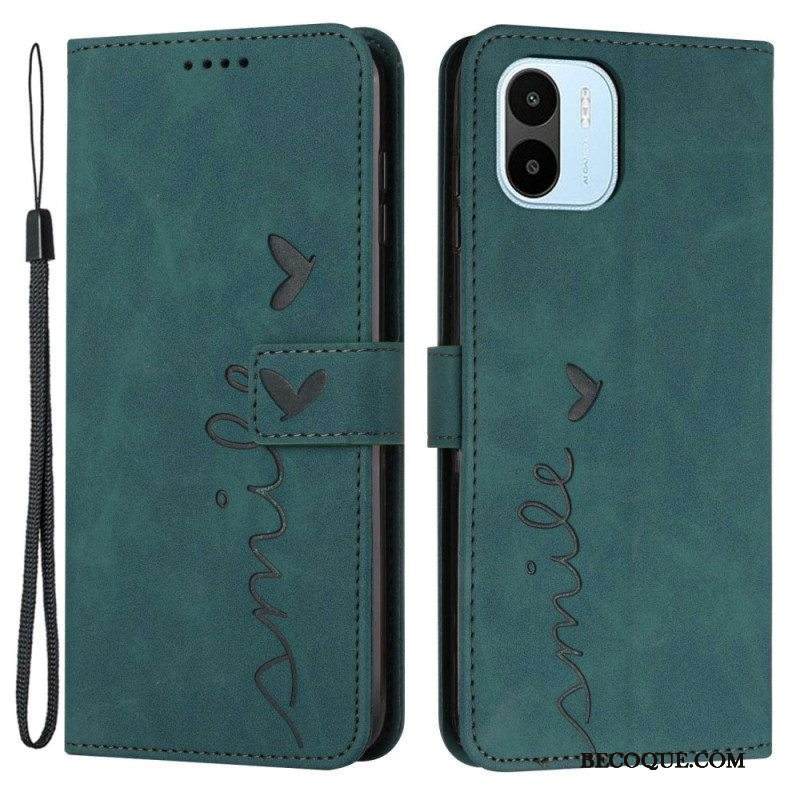 Kotelot Xiaomi Redmi A1 Hymyile Lanyardin Kanssa