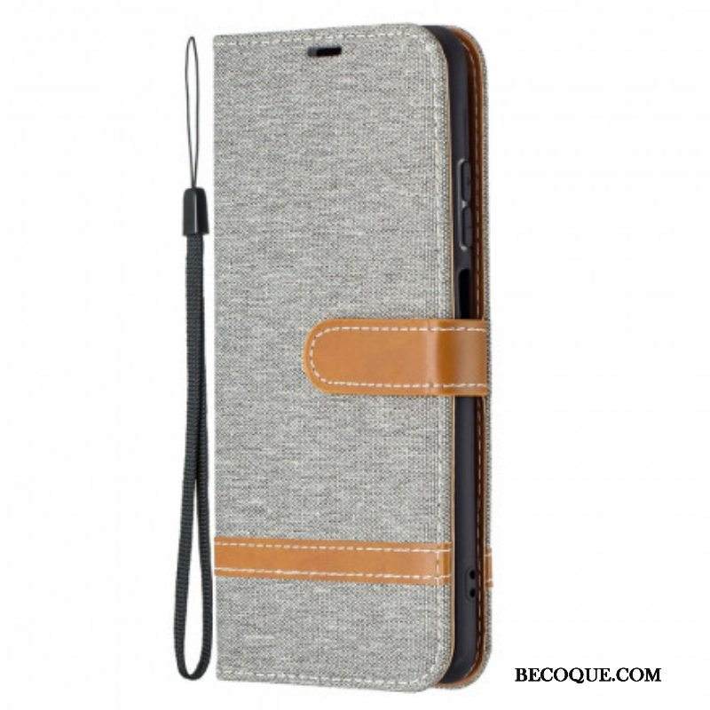 Kotelot Xiaomi Redmi Note 10 / 10S Suojaketju Kuori Kangas- Ja Nahkaefektihihna