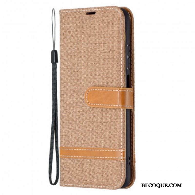 Kotelot Xiaomi Redmi Note 10 / 10S Suojaketju Kuori Kangas- Ja Nahkaefektihihna