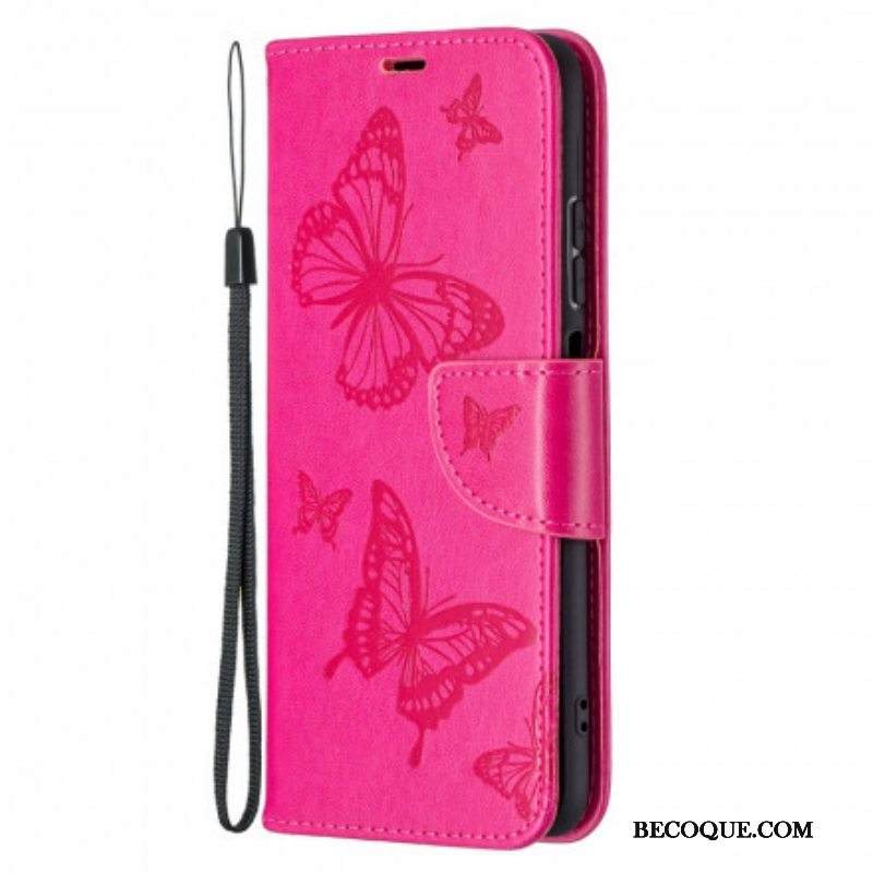 Kotelot Xiaomi Redmi Note 10 / 10S Suojaketju Kuori Perhosille Painettu Olkahihna